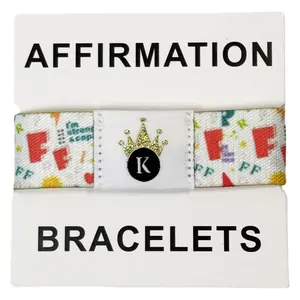 Affirmation  - [Regular] 2.5cm/18cm Soft Polyester Elastic Wristband Eco Friendly Fancy Promotion Woven Elastic Wrist-Regular bracelets