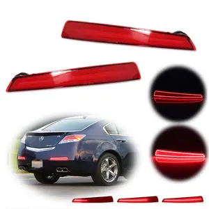 2pcs Red Rear Bumper LED Reflector Tail Brake Signal lamps Lights For 2009 2010 2011 ACURA TL,Replace OEM 33505TK4A01, 33555TK4A01, AC2831100C, AC2830100C