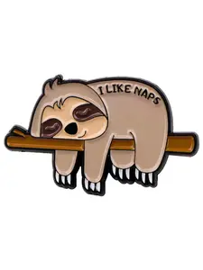 Cute Cartoon Sloth Lapel Pin, Perfect Gift for Friends, Backpack and Clothing Accessory, I Like Naps Design, All Seasons Wear, Fashion Accessory for Men & Women