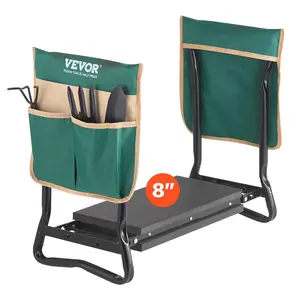 【Summervibes】VEVOR Garden Kneeler and Seat,  8 in Wide Kneeling Pad, Heavy Duty Garden Kneeling Stool, Folding Garden Seat with 2 Tool Bags, Relieve Knee & Back Pain, Portable Garden Bench for Women Grandparents