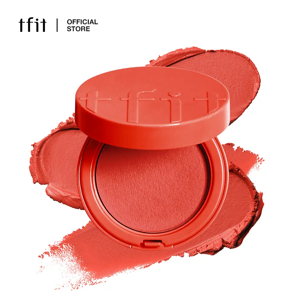[TFIT OFFICIAL] Fluffy Velvet Cushion Blush 4g / 0.14 oz, Korean Makeup, Jelly-Gel + Powder, Cushion Blush, Buildable Color, Velvety Finish, Natural Flush, Built-In Puff, Cool Tone, Warm Tone, Milky
