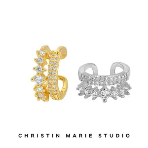 Double Row CZ Ear Cuff (1 cuff)