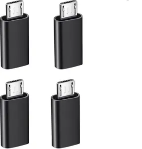 4Pack Micro USB to USBC Adapter Type C Female to Micro USB Male Convert Connector for Charging Data Sync Compatible with Nexus 5 6 and More Devices