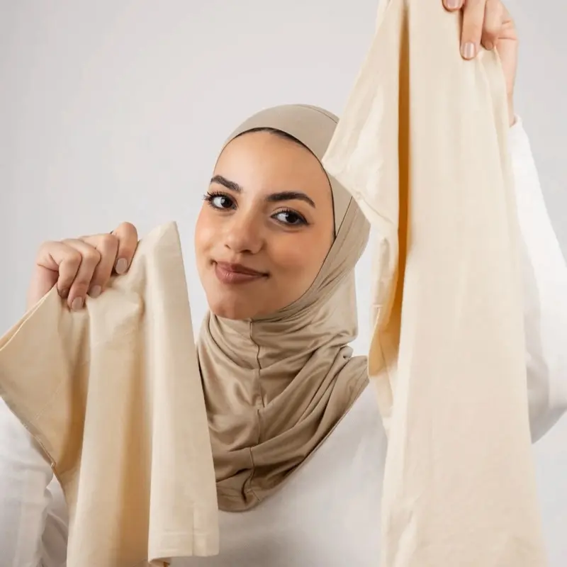 2pcs Syrian Hijab Pure Lycra Cotton Casual Tudung 2pcs Syrian Hijab Pure Lycra Cotton Casual Tudung