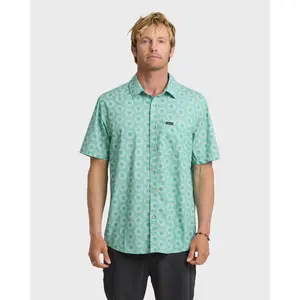 Quiksilver | Ocean Mayhem Classic Short Sleeve Shirt | Men's 100% Cotton Chest Pocket Lightweight | Beach Days & Sun Protection