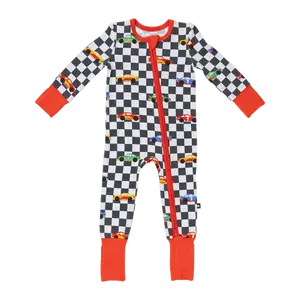 Convertible Footed Romper in Race Day