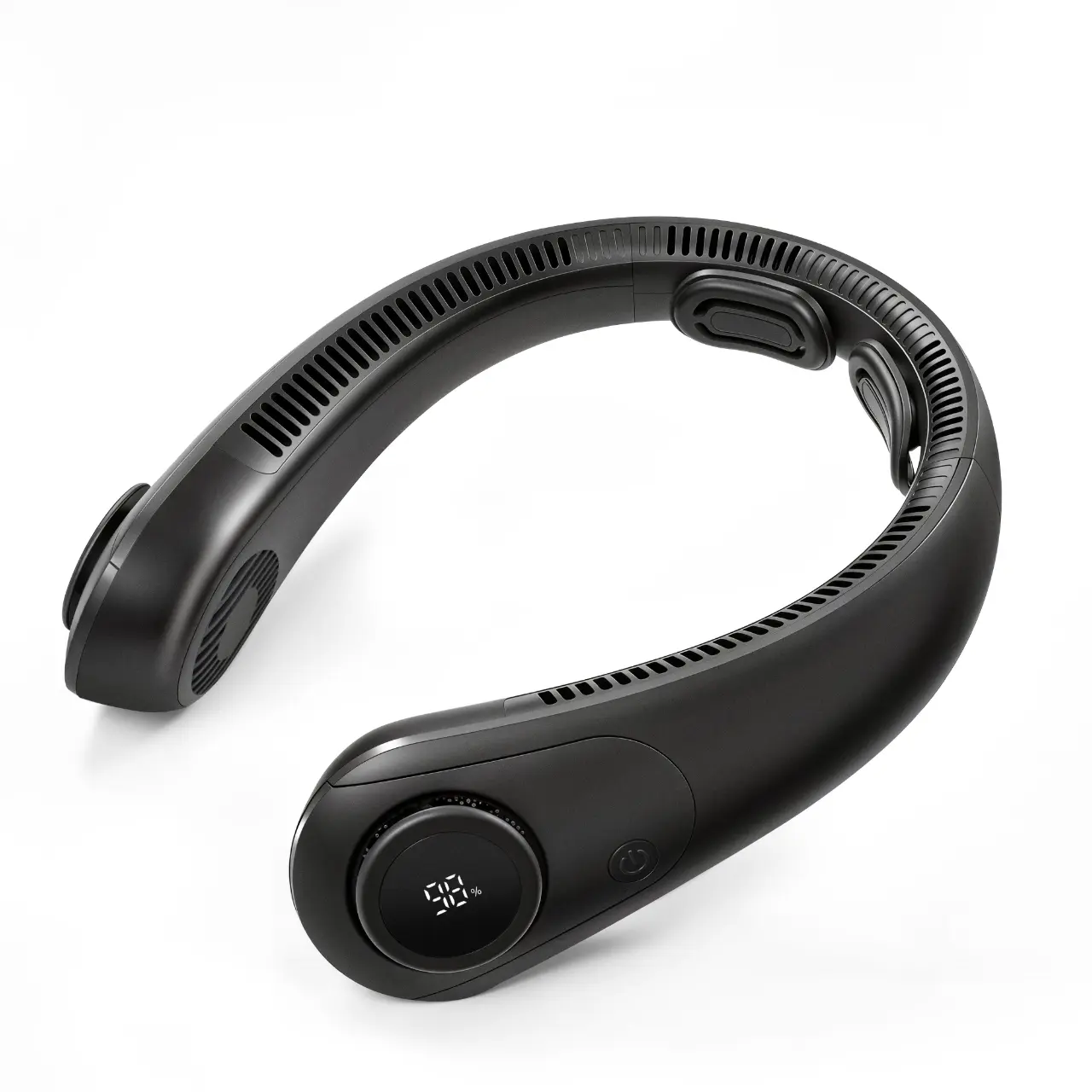 【Father's Day Gift】Hands-Free Portable Neck Fan, LED Display, Rechargeable Wearable Cooling Personal Fan, 5-Speed, Neck Support, Bladeless Neck Air Conditioner, Summer Gifts for Women/Men