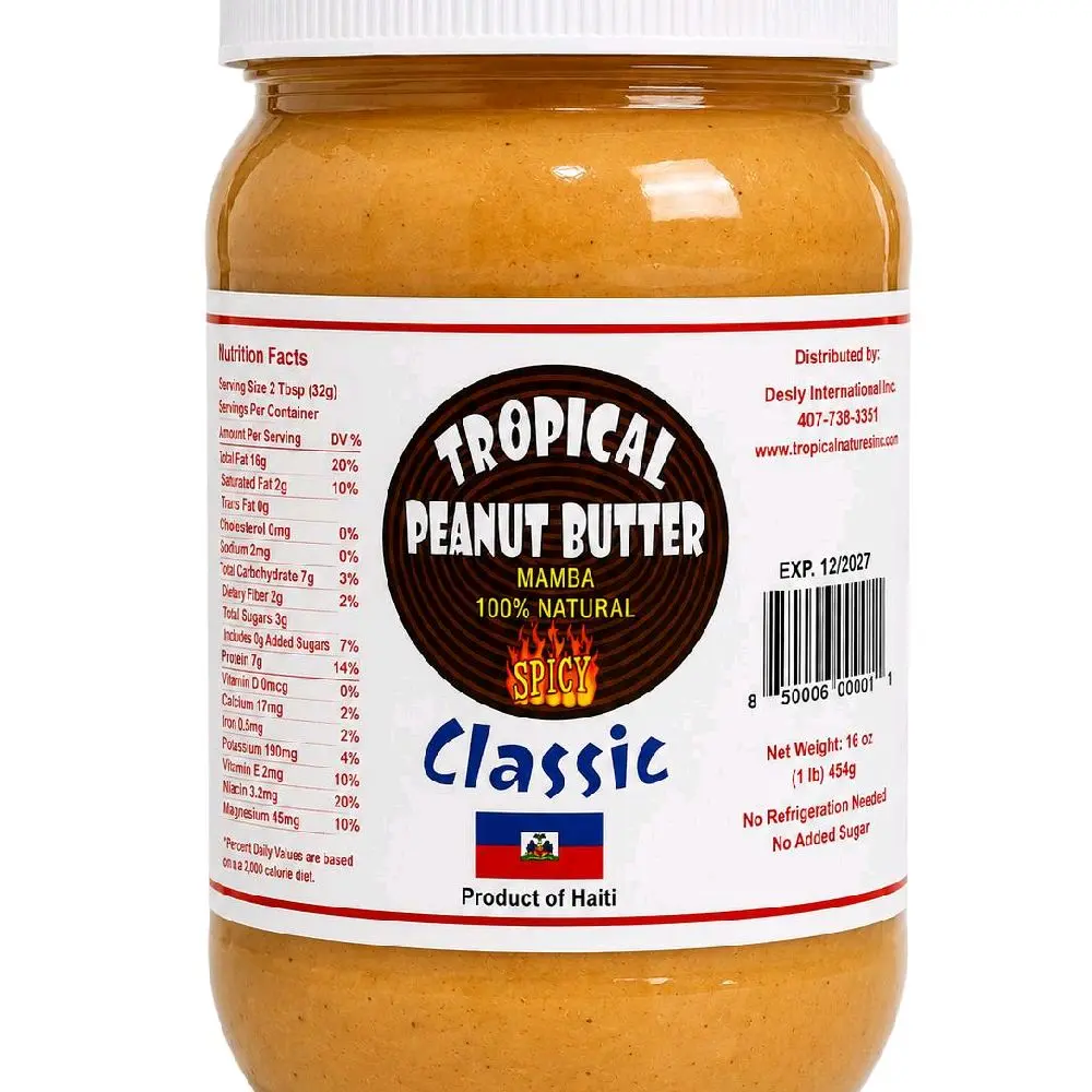 tropical peanut butter/manba haitien 100% naturel spicy