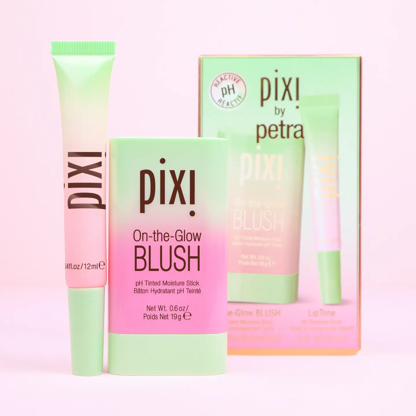 Pixi pH DUO Beauty Products - pH-Reactive Blush, Hydrating & Nourishing Pigmented Lip Gloss with Long-Lasting Moisture