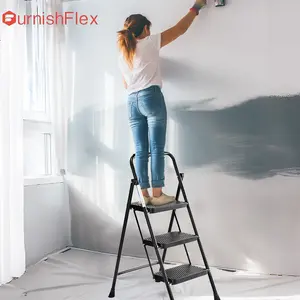 Household portable 3-layer step ladder, with safety buckle stable and safe Household portable 3-layer step ladder, with safety buckle stable and safe