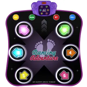 Dance Mat Toys for 3-10 Year Old Girls, Electronic Dance Game Toy with LED Lights, Music Dance Toy with 6 Button, Birthday Xmas Gifts for 3 4 5 6 7 8 9 10+ Year Old Girls Boys
