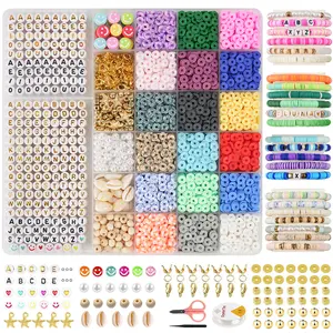 Clay Beads Bracelet DIY Kit - 6300pcs 6mm Polymer Clay Beads Set with 18 Vibrant Colors, Letter Charms, Gold Rings & Accessories for Jewelry Making Perfect Gift for Girls' Necklaces & Crafts TikTokShopBlackFriday