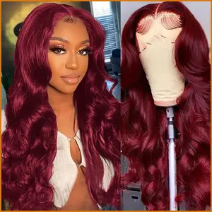 WigFinds Co. #LumiHair #BurgundyWig #ColoredWig #13x6LaceFront #SyntheticWig #WigsForWomen #CuteAndSexyWig #TikTokBeauty #HairGoals #WigLife Lumi Hair Colored Wig, Burgundy, 10-30 Inch, 13x6 Lace Front Synthetic Wig, Fashion Wig for Women,
