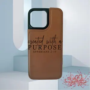 A Business Leather Card Holder Phone Case with Inspirational Quotes Pattern,Suitable for iPhone 17 Air/16 Plus/15 Pro Max/14 Pro/13/12/11/XS Max/X Phone Case, Ideal Gift for Family,Friends, Lovers,Boyfriend, Girlfriend,Best Choice for Holiday Gifts KBPK11