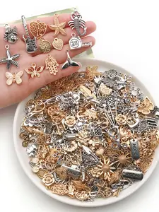 Random Mixed Color Charms Pendants, Fashionable Jewelry Making Accessories for Bracelet & Necklace & Earrings, DIY Jewelry Making Supplies, Heart Shaped Pendant