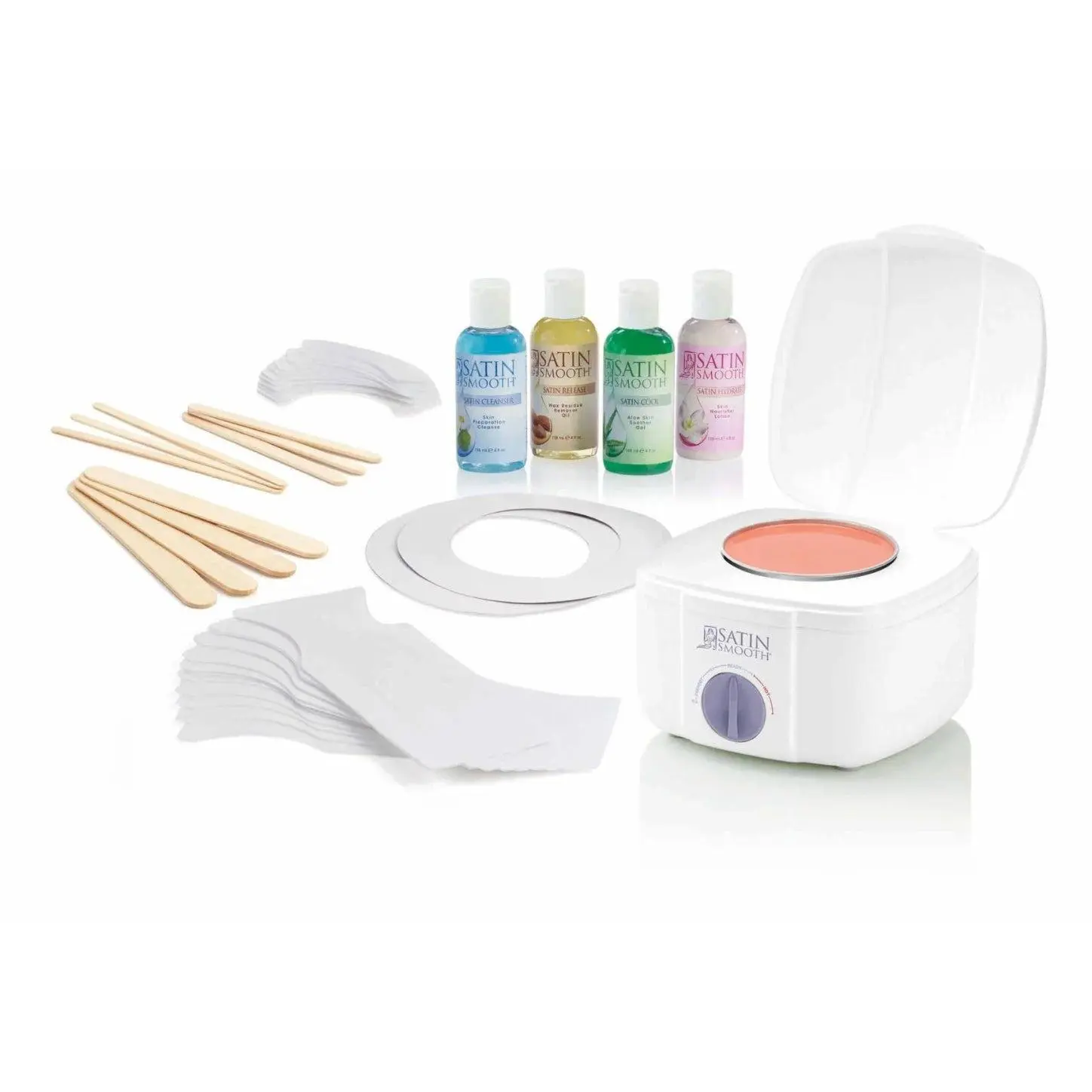 Satin Smooth Pro Single Hard Wax Warmer Kit - Unisex Salon-Grade Waxing Set, Hard Wax Kit for Face & Body Hair Removal, Cleansing Cosmetic Cream, Satin Hydrate Step-by-Step DVD, Body Care, Hair Removal Wax