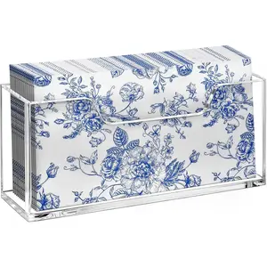 Acrylic Guest Towel Holder for Bathroom, Clear Waterproof Splashing Vertical Napkin Holder for Kitchen, Disposable Hand Towel Holder, Modern Dining Table Napkin Tray for Home, Hotel, Office