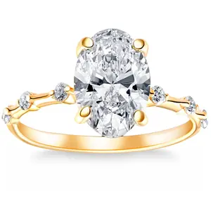 Certified 2 3/4Ct TW Oval Diamond Engagement Ring Lab Grown 14k Gold