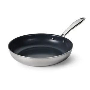 Tri-Ply Clad Stainless Steel Ceramic Nonstick Fry Pan