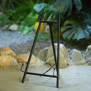 Black Metal Mini Tabletop Easel - Adjustable Sturdy Desktop Display Easel for Photo Frames Menus Artwork Small Table Easel Display Stand for Home Office Wedding Decor Adjustable Standing Easel