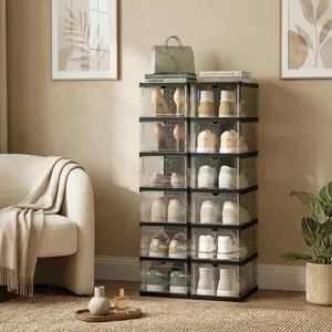 Foldable Shoe Rack Breathable Ventilation Hole Transparent Visible Door Quick Fold Unfold Sturdy Load Bearing 23kg Space Saving Shoe Organizer