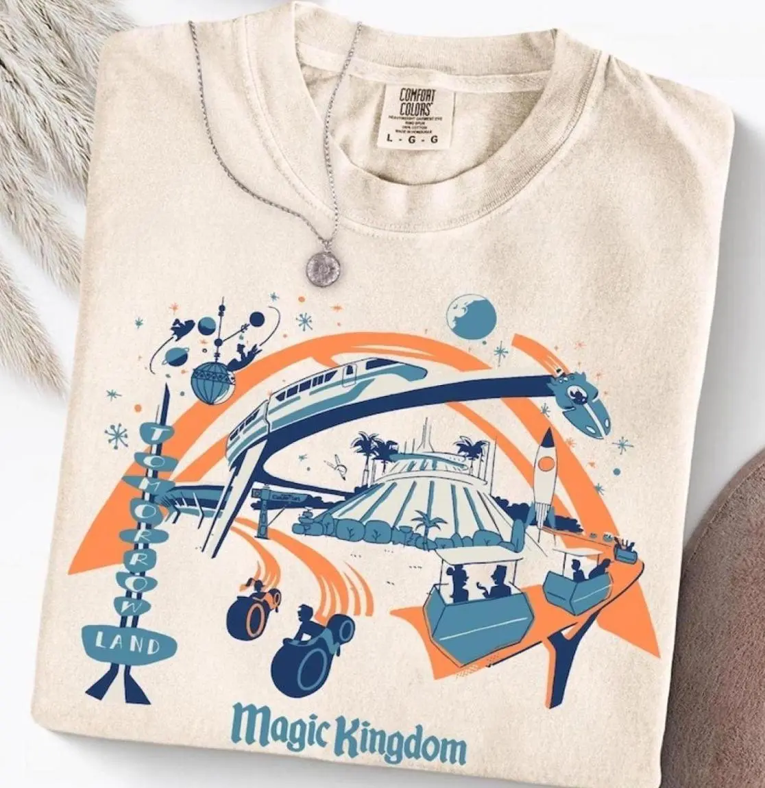 Tomorrowland Magic Kingdom Shirt Retro Space Mountain Monorail Comfort Color/Gildan Tee Tron Ride Graphic Shirt Vintage Parks Tomorrowland 2026 Adult & Youth & Toddler Magical Castle Shirt Vacation Shirt, Magic Kingdom, Magic theme, WDW Family Match