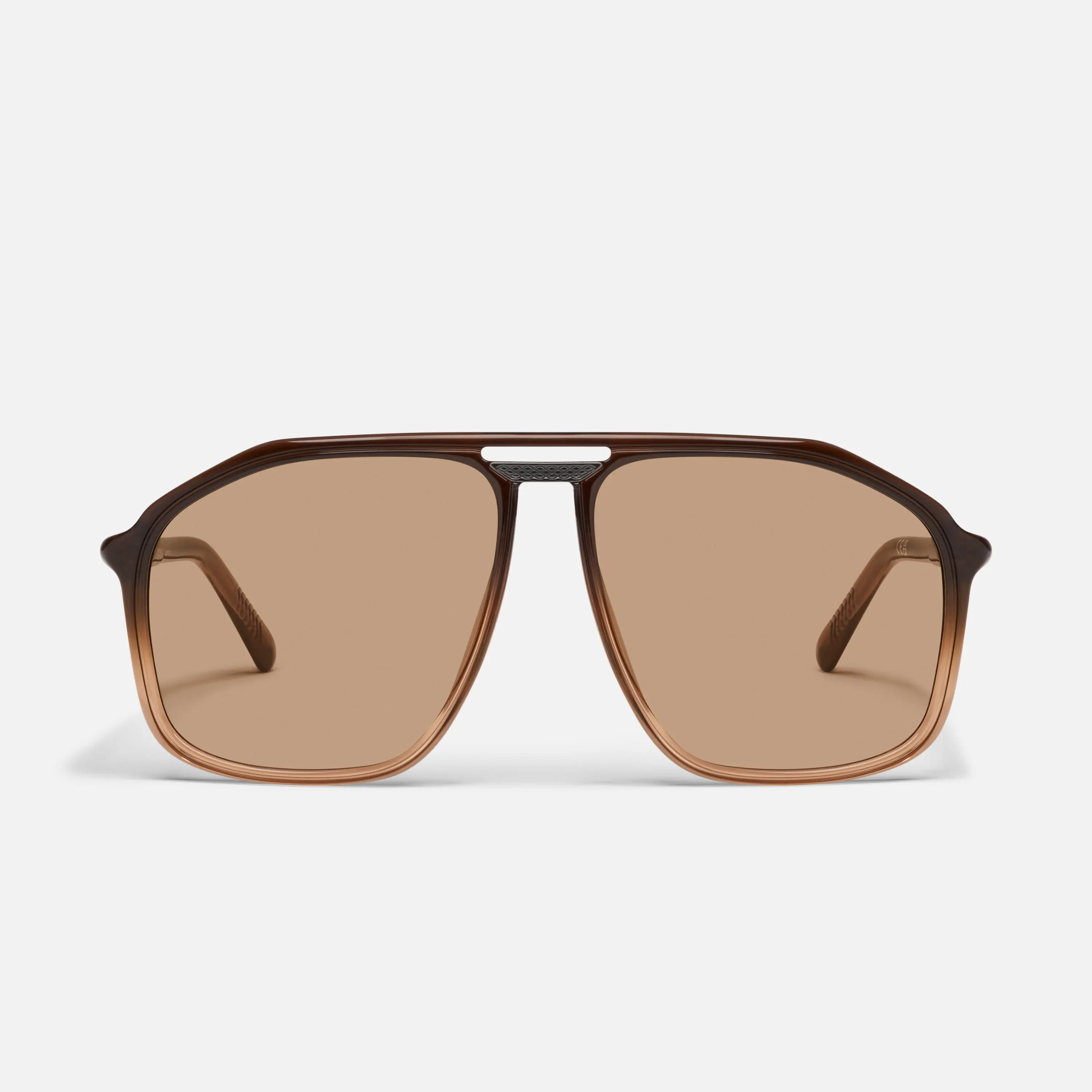 QUAY - STUDIO SESH Oversized Navigator Sunglasses with Tubular Arms & Metal Bridge Details Black Frame
