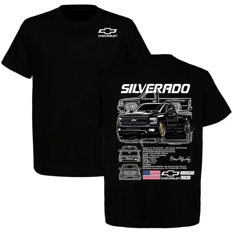 Chevrolet Silverado T-Shirt – Classic Chevy Truck Graphic Tee, American Muscle Pickup Top Menswear Car Enthusiast Gift For Men, Father's Day
