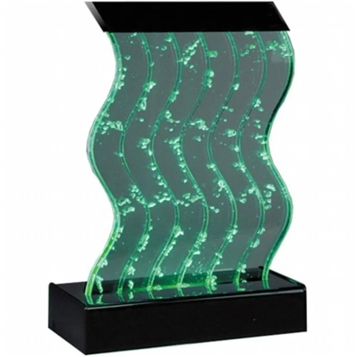212 MAIN Midwest Tropical WP-2W Tabletop Wave-Shape Water Panel Fountain, Acrylic Waterfall with Bubble Flow, Ambient Light, Easy-Care Dog & Cat Feeding Accessory