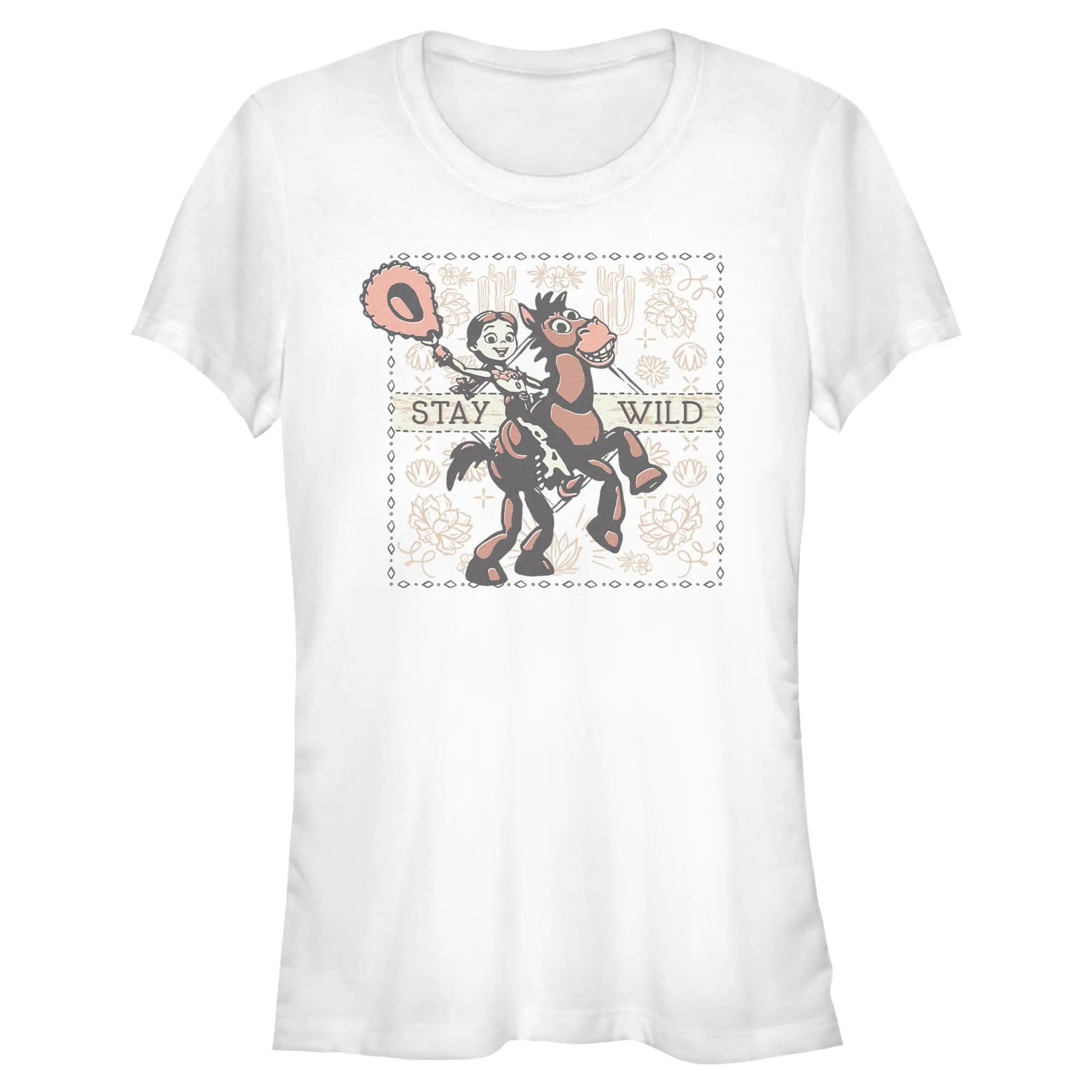 Juniors Womens Toy Story 5 Stay Wild Jessie And Bullseye T Shirt