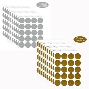 200 Pieces Office Stickers, Round Scratch-Off Stickers, and Silver Color, Membrane Coated, Perfect for Parties, Events, Gifts
