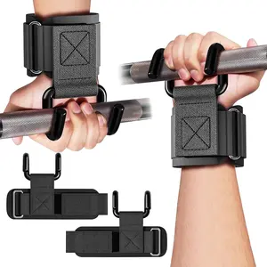 Weight Lifting Hooks for Men and Women(Pair), 330 LB Heavy Duty Gym Lifting Wrist Strap Hook for Deadlifts, Pull-Ups, Strength Training, 0.4inch Grip Weightlifting Hooks for Teen