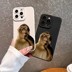 Cute Monkey Meme TPU Soft Silicone Smartphone Case - Fully Protected, Shockproof Phone Accessory with Full Protection, Compatible with iPhone 17,16,15 Pro Max,14,13,12,11,X,Plus,Mini Cover