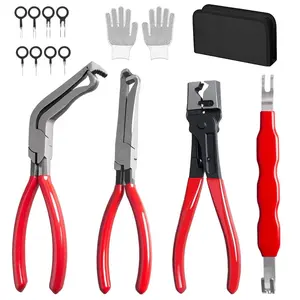 Automotive Electrical Disconnect Pliers Kit, Auto Repair Plier, High-Carbon Steel Connector Separator 60 ° Pliers, Hose Clamp Plier,Car Trim Clip Removal Pliers, Plug Release Tool and Wire Terminal Removal in Storage Bag
