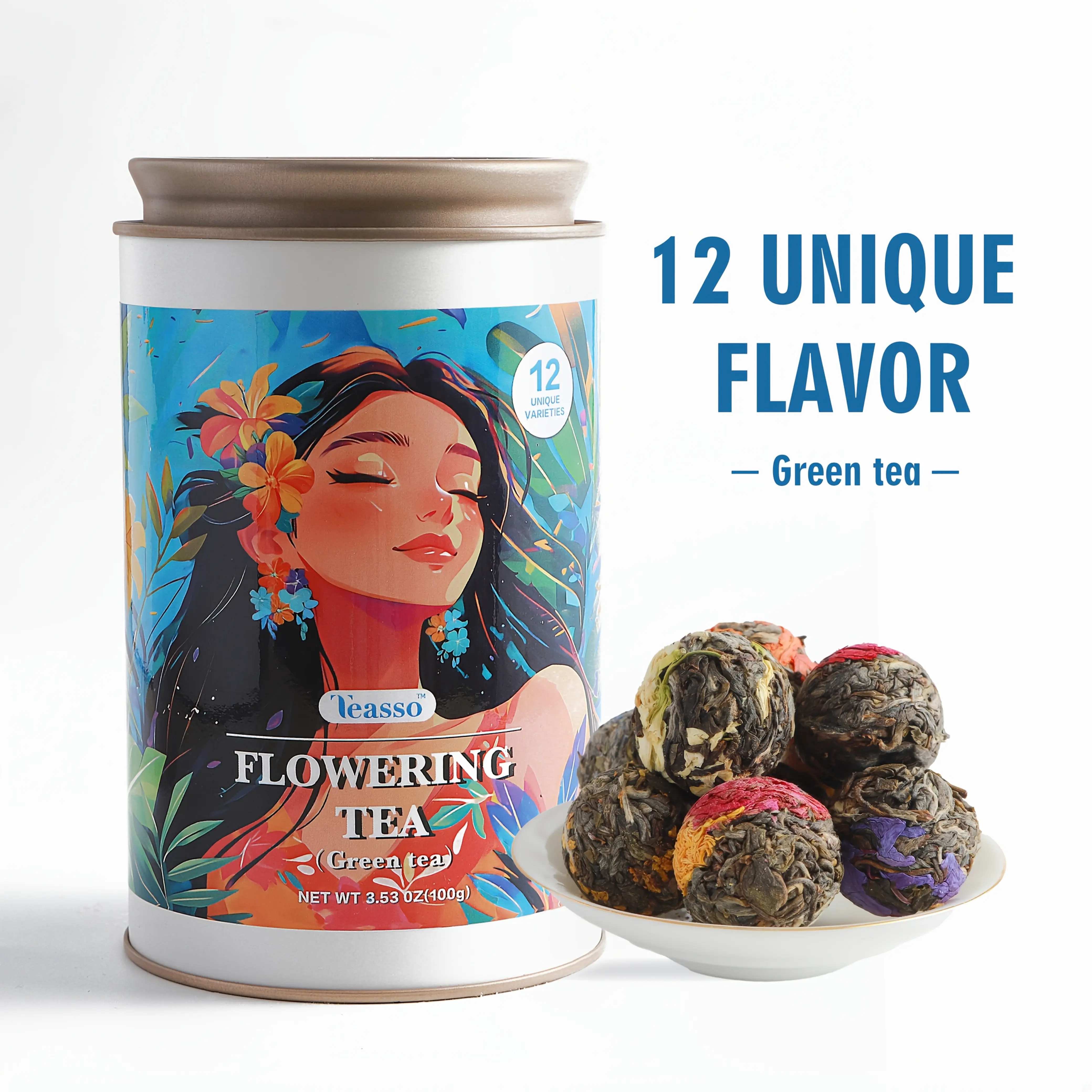 Teasso Botanical Reset Tea Collection | Organic, Non-GMO, Vegan | Hibiscus + Peony + Osmanthus | Antioxidant-Rich Floral Infusion for Daily Renewal Beverage
