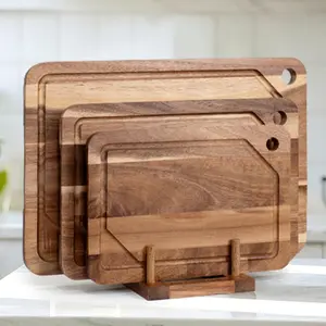 Wooden Set, Three-Piece Kitchen Utensils, Durable Wood Material, Ideal for Chopping Vegetables & Fruits, Easy Maintenance Design, Wooden Cutting Boards