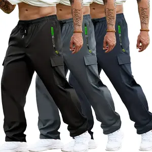 3-Pack Daily & Commute Cargo Pants - Multi-Pocket, Breathable Micro-Stretch, Multi-Colors, Plus Size, Wrinkle-Resistant Unisex Trousers
