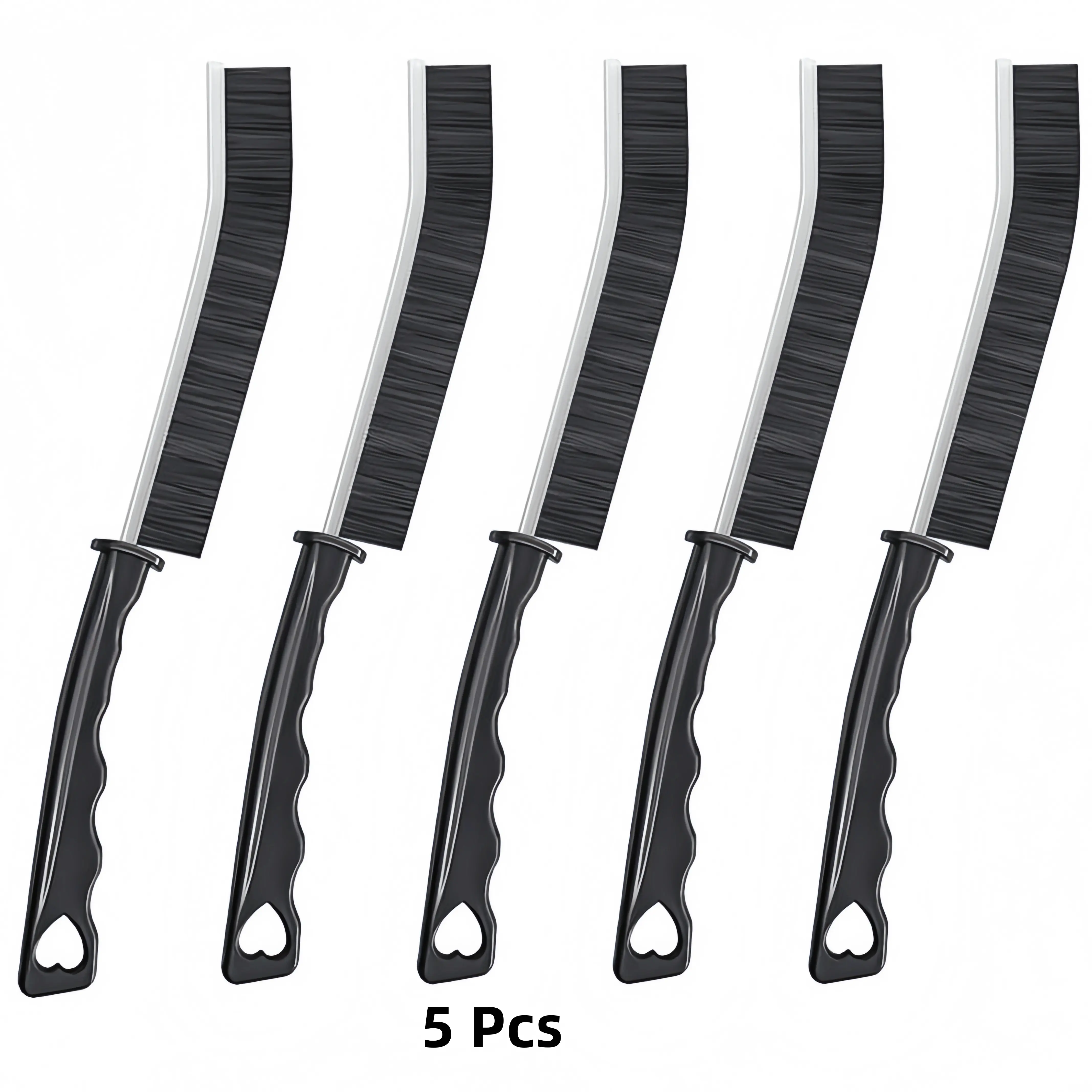 AOOEPTR 5-Pcs Crevice Cleaning Brush Set - House Cleaning Tools with Non-Slip Handle, Small Plastic Bathroom Cleaners for Tiles, Toilet Lids, Crevice Brush Bathroom Cleaners