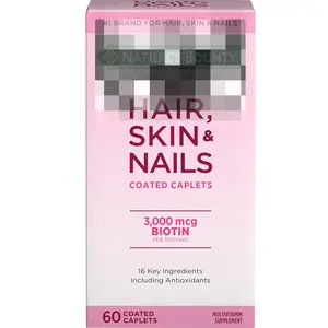 Hair, Skin & Nails Formula with 3000mcg Biotin – Beauty Support for Healthy Growth & Glow, 60 Coated Caplets