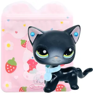 Lps Cat Collectible Dolls, Blue Different Eyes, Mini Pet Shop Rare Figure, Birthday Christmas Halloween Gift, with Accessories