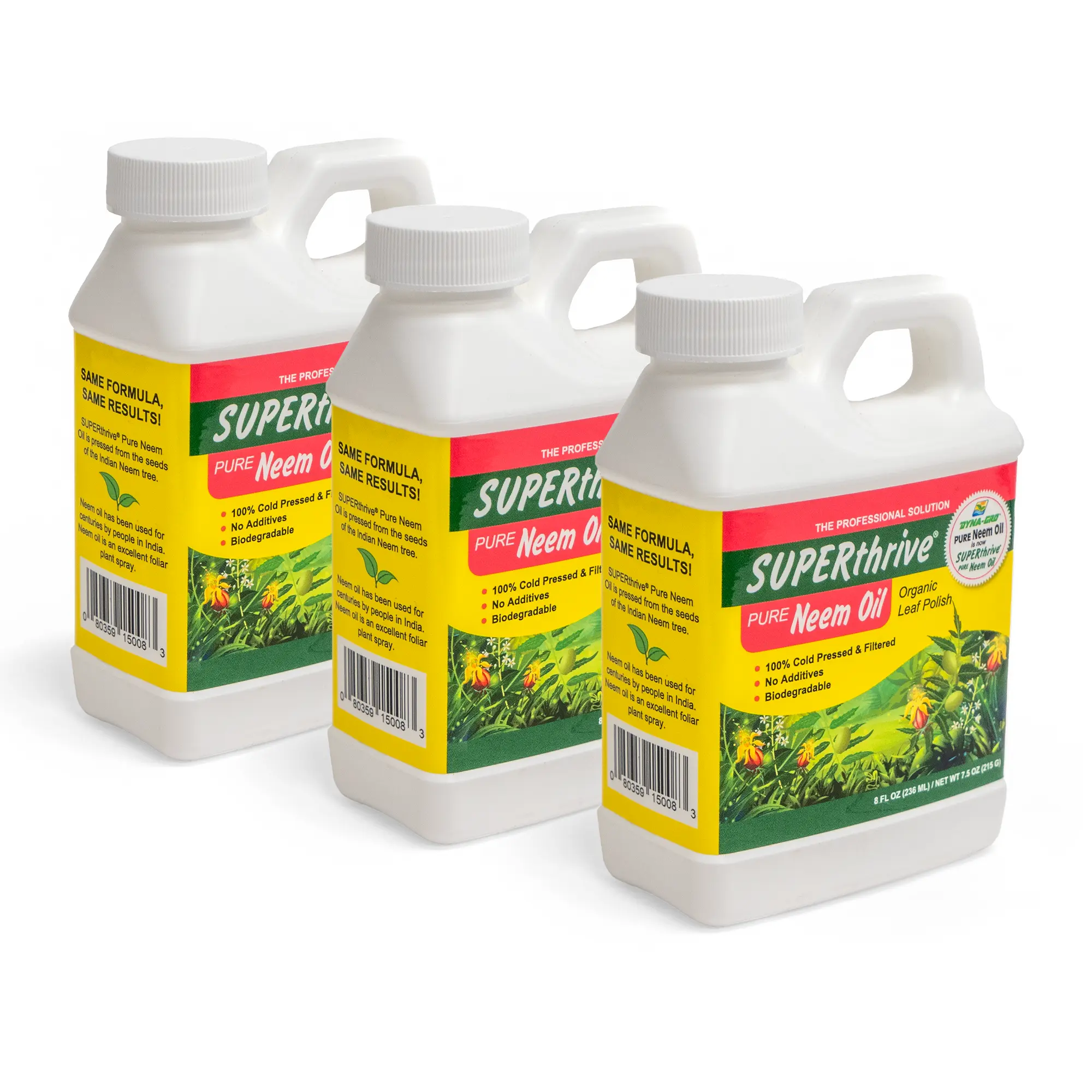 3-Pack Value SUPERthrive Organic Neem Oil Leaf Polish - Cold Pressed Indian Neem Tree Liquid Formula, 8 oz Outdoor & Houseplant Pest Spray for Organic Gardening, Biodegradable