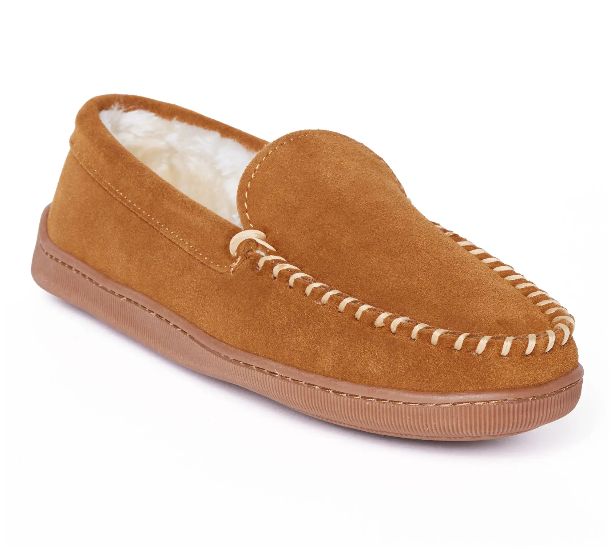 Minnetonka Men's Suede Pile Lined Hardsole Slippers
