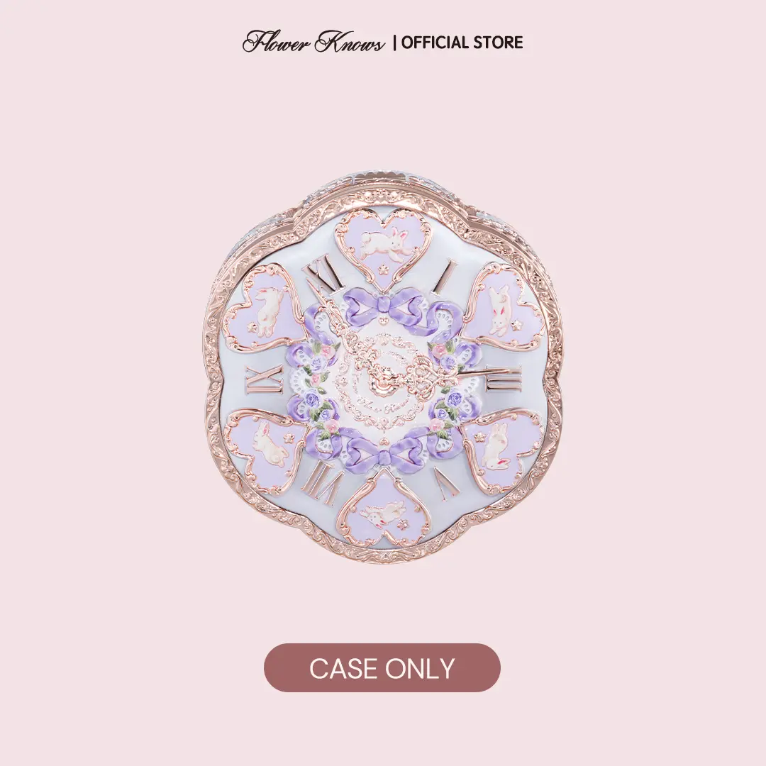 Flower Knows Bunny Garden Collection Vintage Luxury Compact Cosmetic Cushion Cream Foundation Case (Daily Use Only)