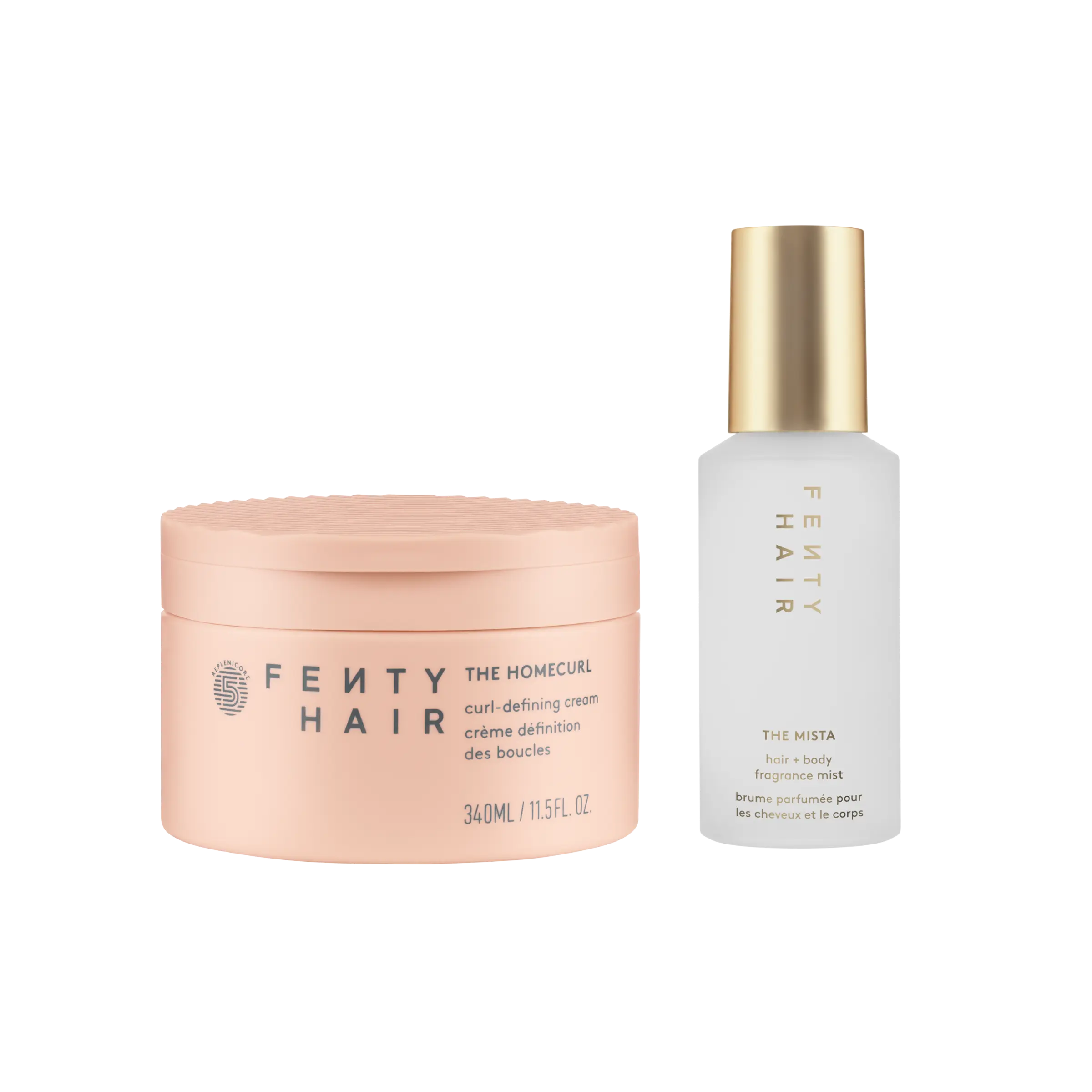 Fenty Beauty Curl 'N Mist Duo: The Homecurl Curl-Defining Cream and The Mista Hair + Body Fragrance Mist