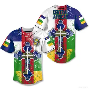 Central African Republic Baseball Jersey Flag & Coat Of Arms Orthodox Style