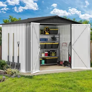 Yitahome 8x6FT Outdoor Storage Shed, Matel Tool Shed with Secure Entrances & Air Circulation for Patio, Lawn, and Backyard, Ideal for Storing Garden Gear, Lawn Tools, and Bikes
