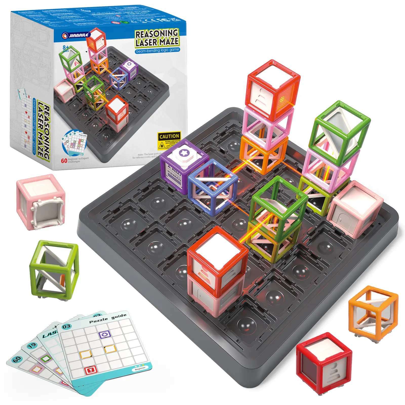 Reasoning Laser Maze, Brain Game for Kids Age 8+, Beam-Bending Logic Game with 60+ Beginner to Expert Challenges, Cultivates Spatial Planning and Scientific Exploration Skills