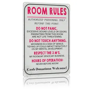 Room Sign For Teen Girls Bedroom Door Decor Teen Boy Room Signs Girl Room Rules Signs Dorm Wall Accessories Cool Things For Teens Funny Metal Tin Sign Gaming Decor 12 * 8 Inch