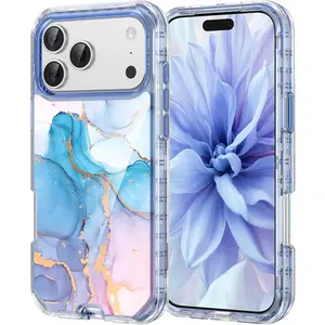 3-Layer Heavy-Duty Shockproof Case for iPhone 17 Pro Max - Hard Plastic Bumper + Soft Silicone Rubber Protection (Note: Label A was incorrectly linked to iPhone 11; this case fits only the listed model)