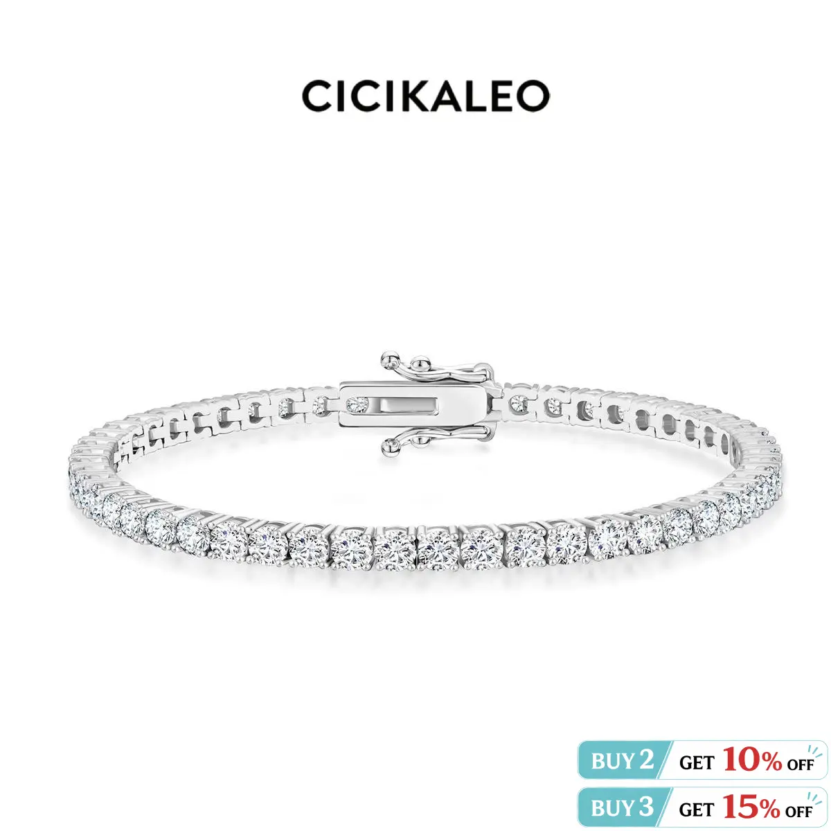 CICIKALEO 3MM Moissanite Tennis Bracelet for Women and Men 18K Gold Plated Lab-Created Gift for Her Him #Summervibes tiktokshopbacktoschool